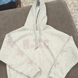 Jolie Gray Sweater with Pink Star Accents